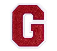 QianSiLi 6.0 Inch Chenille Iron On Letters for Clothes Varsity Letter Patches Embroidered Patch Iron On Patches for Clothing Jacket/Hoodie/Varsity (Red,G)