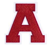 QianSiLi 6.5 Inch Chenille Iron On Letters for Clothes Varsity Letter Patches Embroidered Patch Iron On Patches for Clothing Jacket/Hoodie/Varsity (Red,A)