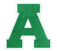 QianSiLi 6.5 Inch Chenille Iron On Letters for Clothes Varsity Letter Patches Embroidered Patch Iron On Patches for Clothing Jacket/Hoodie/Varsity (Green,A)