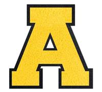 QianSiLi 6.5 Inch Chenille Iron On Letters for Clothes Varsity Letter Patches Embroidered Patch Iron On Patches for Clothing Jacket/Hoodie/Varsity (Yellow,A)