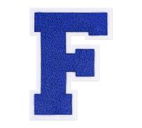 QianSiLi 6.5 Inch Chenille Iron On Letters for Clothes Varsity Letter Patches Embroidered Patch Iron On Patches for Clothing Jacket/Hoodie/Varsity (Blue,F)