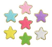 QianSiLi 7PCS Chenille Star Patches for Clothing Fabric Patches Self Adhesive Embroidered Patch for Clothing, Fabric, Shoes, Bags DIY Accessories