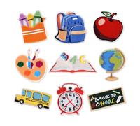 QianSiLi 9PCS Back to School Suppliess Iron On Patches for Clothing Embroidered Patch for Clothing Backpacks Hats Jeans Shirts