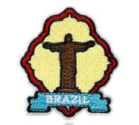 QianSiLi Brazil Embroidered Patch, 3" Sew On Cristo Redentor Stamp Embroidery Iron On Patches for Clothing Backpacks Hats Jeans Bags, Aesthetic Traveling Applique Patches, DIY Gift for Travel Lovers