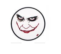 QianSiLi Crazy Joker Face Patch - Large Creepy Evil Clown with Red Smile Embroidered Patch - 4.4" Iron On/Sew On DIY Craft for Backpacks Hats Jackets Jeans Clothing - Horror Badge for Men Women Teens