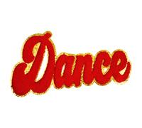 QianSiLi Dance Gifts for Girls, 10inches Dance Iron On Patch Chenille Large Iron On Letters for Clothes, T-Shirt, Jackets, Jeans, Hats, Bags, Backpacks DIY Decor Gifts for Dancer Teacher(Red)
