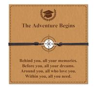 QianSiLi Graduation Gifts For Her 2025, Compass Charm Bracelet For Women College High School Preschool Class Of 2025 Gifts For Students Daughter Son - The Adventure Begins