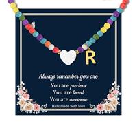 QianSiLi Graduation Gifts For Her 2025 Initial Necklace Colorful Beaded Necklace For Women Choker Necklaces For Women Christmas Anniversary Birthday Gift For Her R