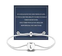 QianSiLi Graduation Gifts For Her 26 Initial Bracelet Silver Bracelet For Women Jewellery Thank You Teacher Gifts For Women Daughter Sisters Friends L