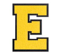 QianSiLi Iron-On Letters, Yellow Patches for Hat, Jacket, Jeans, Backpacks, DIY Decoration (11.45 cm, Yellow, E)