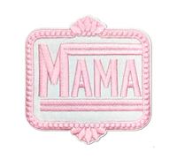 QianSiLi Mama Sew On Patches for Clothing, 4 Inch Embroidered Patch Sew On/Iron On Patches for Clothes Jeans Hats Jackets Backpacks Mothers Day Gifts DIY Accessories - Pink