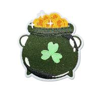 QianSiLi St Patricks Day Accessories - 3 Inch Irish Clover Lucky Shamrock Embroidered Patch Iron On/Sew On for Clothing, T-Shirt, Backpacks, Hats, Jeans, Jackets DIY Saint Patrick Day Accessories