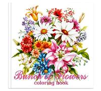 QIANSSE Coloring Book Adult with Flower Colouring Book Patterns | Thick Bleed Resistant Paper Single Sided Pages for Relaxation & Stress Relief