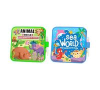 QIANSSE Reusable Water Reveal Doodle Book Pen Based Mess Free Coloring Kit | No Mess Magic Painting Set Aqua Art Activity Book Fun Magic Coloring with Water Pens