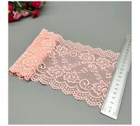 Qiantull 10 Yards Lace Trim 15 cm Wide Lace Border Lace Ribbon Elasticity Lace Trim Fabric Lace Flower Border Lace Fabric Lace Borders Decorative Ribbon for DIY Sewing Crafts Pink
