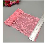 Qiantull 10 Yards Lace Trim 15 cm Wide Lace Border Lace Ribbon Elasticity Lace Trim Fabric Lace Flower Border Lace Fabric Lace Borders Decorative Ribbon for DIY Sewing Crafts Light Red