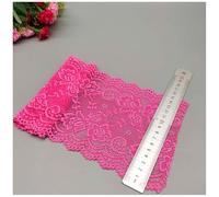 Qiantull 10 Yards Lace Trim 15 cm Wide Lace Border Lace Ribbon Elasticity Lace Trim Fabric Lace Flower Border Lace Fabric Lace Borders Decorative Ribbon for DIY Sewing Crafts Rose Red