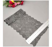 Qiantull 10 Yards Lace Trim 15 cm Wide Lace Border Lace Ribbon Elasticity Lace Trim Fabric Lace Flower Border Lace Fabric Lace Borders Decorative Ribbon for DIY Sewing Crafts Dark Grey