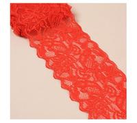 Qiantull 10 Yards Lace Trim Fabric Lace Ribbon Elasticity Lace Border Lace Flower Border Decorative Ribbon Lace Fabric Tulle Decorative Ribbon for Sewing DIY Crafts 8 cm Width 17#