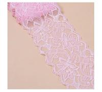 Qiantull 10 Yards Lace Trim Fabric Lace Ribbon Elasticity Lace Border Lace Flower Border Decorative Ribbon Lace Fabric Tulle Decorative Ribbon for Sewing DIY Crafts 8 cm Width 1#