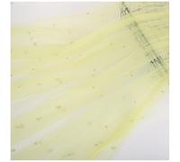 Qiantull 100 cm x 160 cm Tulle Fabric Beads Tulle Decorative Fabric Pearl Mash Fabrics Tulle Table Runner Craft Fabrics Tulle Fabric for Sewing DIY Crafts Table Decoration Wedding Veil Curtains Yellow