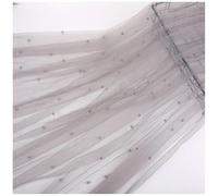 Qiantull 100 cm x 160 cm Tulle Fabric Beads Tulle Decorative Fabric Pearl Mash Fabrics Tulle Table Runner Craft Fabrics Tulle Fabric for Sewing DIY Crafts Table Decoration Wedding Veil Curtains Light
