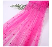 Qiantull 100 cm x 160 cm Tulle Fabric Beads Tulle Decorative Fabric Pearl Mash Fabrics Tulle Table Runner Craft Fabrics Tulle Fabric for Sewing DIY Crafts Table Decoration Wedding Veil Curtains Rose
