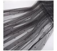 Qiantull 300 cm x 160 cm Tulle Fabric Beads Tulle Decorative Fabric Pearl Mash Fabrics Tulle Table Runner Craft Fabrics Tulle Fabric for Sewing DIY Crafts Table Decoration Wedding Veil Curtains Dark