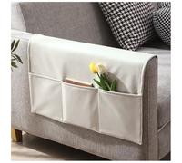 Qiantull Armchair Protector Armrest Covers Armrest Protector with Pockets Arm Caps Recliner Cover Armchair Cover Sofa Protector for Sofa Chair TV Chair Beige 40 x 110 cm