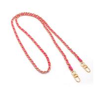Qiantull Bag Chain Metal Chain PU Leather Chain Strap 120 cm Bag Strap Shoulder Strap Replacement Chain Bags Straps Chains Bag Strap Chain for Handbags Shoulder Bag Purse Rose Red