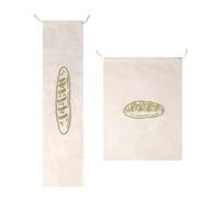Qiantull Bread Bag Linen Cotton Bread Bag Storage Bread Bag with Drawstring Fabric Bag Reusable Fresh Bread Bag Linen Bag for Bread Baguette Fruit Vegetables Pack of 2 D
