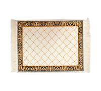 Qiantull Carpet Mouse Mat Creative Mini Rug Made of Oriental Carpet Pattern Textile Fabric Small Carpet Mouse Pad with Cotton Tassels Mouse Mat Computer Accessories Coaster 28 x 18 cm 22# Light Yellow