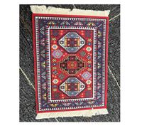 Qiantull Carpet Mouse Mat Creative Mini Rug Made of Oriental Carpet Pattern Textile Fabric Small Mouse Pad with Cotton Tassels Mouse Mat Computer Accessories Coaster 28 x 18 cm A18 Red 2#