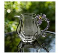 Qiantull Glass Gong Dao Bei, Glass Tea Cup Sharing Mug with Handle Milk Jug Chinese Gong Kung Fu Tea Jug Transparent Mini Glass Jug Tea Kettle for Tea Drinks 1# 310 ml