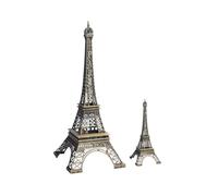 Qiantull Mini Eiffel Tower Statue Metal Craft Architecture Model Paris Eiffel Tower Model Figure Architectural Vintage Eiffel Tower Model Decor for Table Decoration Art Gift 10 cm + 5 cm