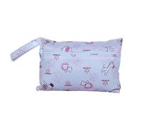 Qiantull Mini Nappy Bag with Colourful Animal Pattern Waterproof Wet Bag Changing Bag 22 x 15 cm Small Wet Bag Nappy Bag Wet Dry Cloth Organiser Bag for Babies Swimming Travel Beach, Pink Animals, 22