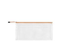 Qiantull Pack of 10 Document Folder with Zip Mesh Folder Pockets Zip Bag Document Bags for Files, Paper, Documents, Travel Utensils, 22 x 11 cm, Orange