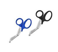 Qiantull Pack of 2 Bandage Scissors, Rescue Scissors, Bandage Scissors, Clothes Scissors, Medical Scissors, Trauma Scissors, Stainless Steel, First Aid Emergency Scissors for Nurses, Doctors, Black +