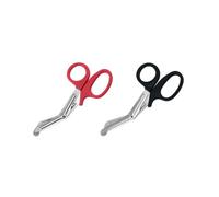Qiantull Pack of 2 Bandage Scissors, Rescue Scissors, Bandage Scissors, Clothes Scissors, Medical Scissors, Trauma Scissors, Stainless Steel, First Aid Emergency Scissors for Nurses, Doctors, Black +