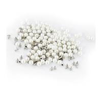 Qiantull Pack of 50 Pearl Pins Pearl Rivets Rivets Buttons Beads Round Pearl Rivets Bead Rivets Accessories for Clothing Hat Bags Sewing Crafts Jewellery Making Beige 16 mm (50 Pieces)