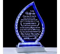 QIANWEI Birthday Gifts for Wife I Love You for Her Glass Plaque Keepsake