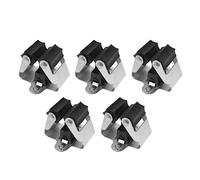 Qianxihu 5Pcs Black Non-Slip Broom & Mop Holder, Spring Steel & TPR, Wall Mounted, Kitchen & Laundry Room Organizer