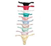 Qianyasilk 100% Silk Women's Thong Panties 6 Pairs in One Economic Pack (M)