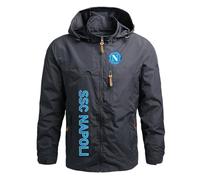 QIANYIFU Men's Softshell Jacket for SS.C Na.poli Hoodies Windproof Sportswear Training Hiking Hoodies Outdoor Coat Hooded Tops Navy-1 XXL