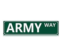 Qianyin Army Way Metal Tin Sign Military Soldier Funny Vintage Slim Street Tin Signs 16 x 4 Inch Wall Art Decor Iron Poster for Home Farmhouse Bar Cafe Garage Indoor Outdoor Gift