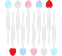 Qianyu 10 Pcs Silicone Lip Scrub Brush Double-Sided Gentle Lightening Lips Exfoliator Scrubber Brush Scrubber Exfoliator for Men Women Smooth Soft Bright Healthy Lip for Dark Lips 5 Colors