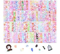 Qianyu 100 Sheets Cartoon Pattern Scrapbook Sticker Korean Stickers Waterproof Cute Stickers Self-Adhesive Photocard Sticker for Water Bottles DIY Card Art Skateboard Journaling