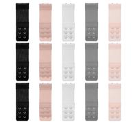 Qianyu 15 Pcs Bra Strap Extenders 2 Hooks Bra Extenders Comfortable Stretchy Bras Extension Straps Elastic Extensions Bras Extender Set for Women