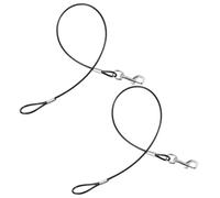 Qianyu 2 Pack Chew Proof Dog Leash Extender 60 cm Extension Metal Cable No Tangle Dog Leashes Heavy Duty Leash Extender for Collars Harnesses for Small Medium Large Dogs