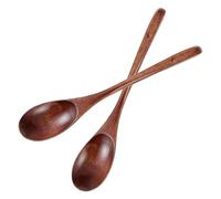 Qianyu 2 PCS 9 Inch Rustic Wooden Multi-Purpose Spoons, Wood Color, 32g, 2 Pack
